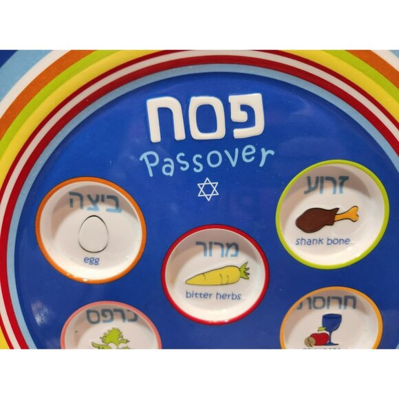 Children's Passover Seder Melamine Plate Colorful - Picture 3 of 6